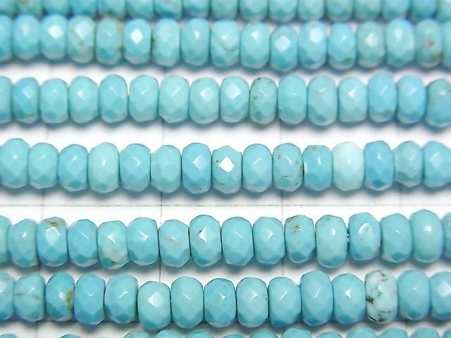 【動画】マグネサイトターコイズ ボタンカット4×4×2mm 【ブルー系】 1連(約36cm) サムネイル2