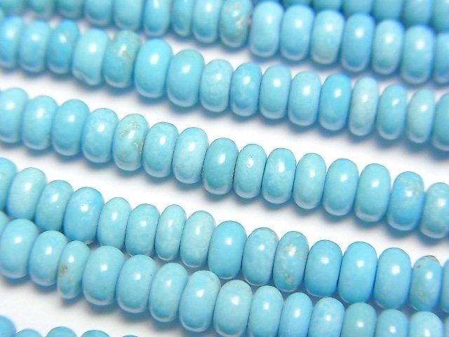【動画】マグネサイトターコイズ ロンデル(ボタン)4×4×2mm 1連(約38cm)の画像