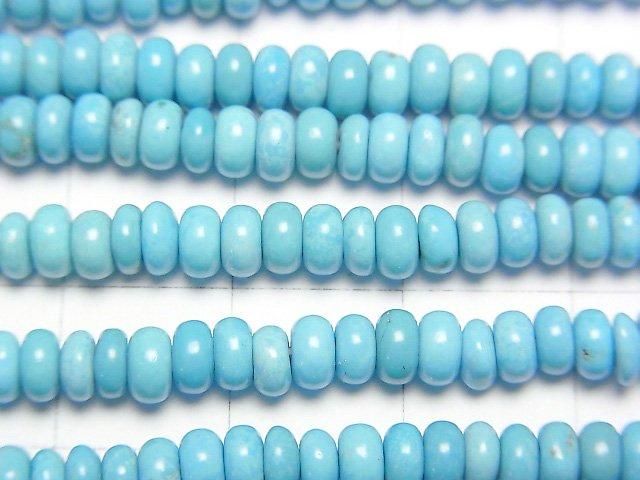 【動画】マグネサイトターコイズ ロンデル(ボタン)4×4×2mm 1連(約38cm) サムネイル2