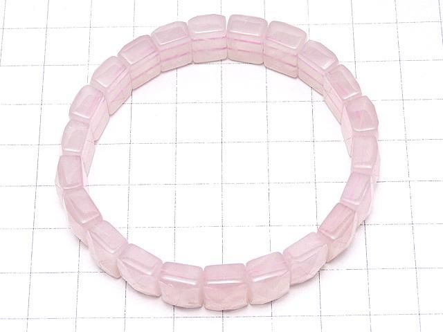 【動画】ローズクォーツAA++ 2つ穴レクタングルカット12×8×6mm 1連(バングルブレス) サムネイル3