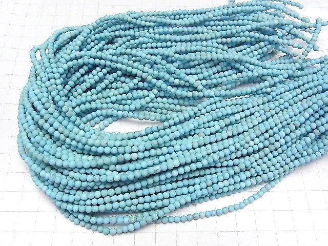 【動画】フロストマグネサイトターコイズ ラウンド3mm 1連(約37cm) サムネイル4