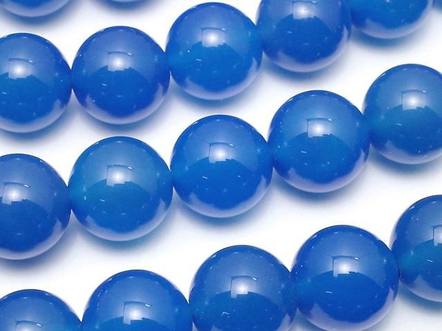 ブルーアゲート ラウンド12mm 1連（約36cm）｜天然石ビーズの卸