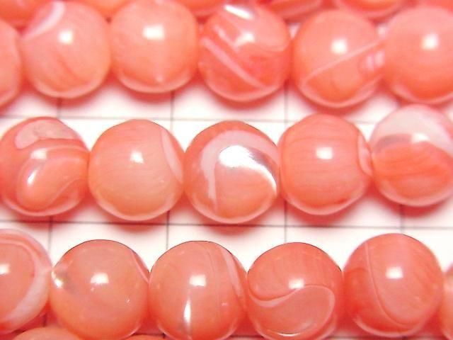 【動画】マザーオブパール ピンク ラウンド8.5mm 1連(約38cm) サムネイル2