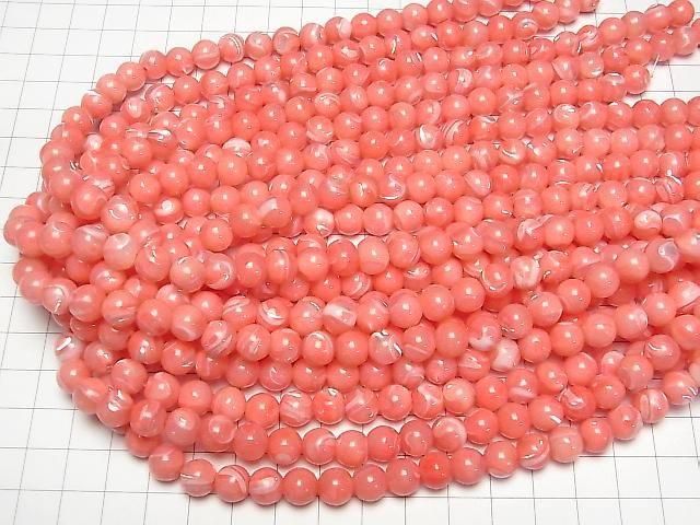 【動画】マザーオブパール ピンク ラウンド8.5mm 1連(約38cm) サムネイル4