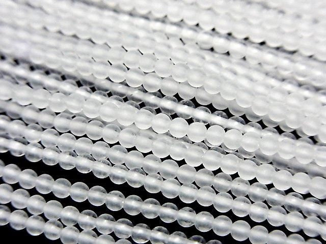 【動画】フロストクォーツAAA 極小ラウンド2mm 1連(約38cm)の画像