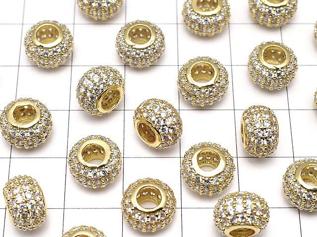 メタルパーツ ロンデル10×10×6.5mm ゴールドカラー(CZ付) 1個 サムネイル3