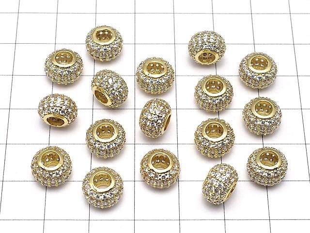 メタルパーツ ロンデル10×10×6.5mm ゴールドカラー(CZ付) 1個 サムネイル4