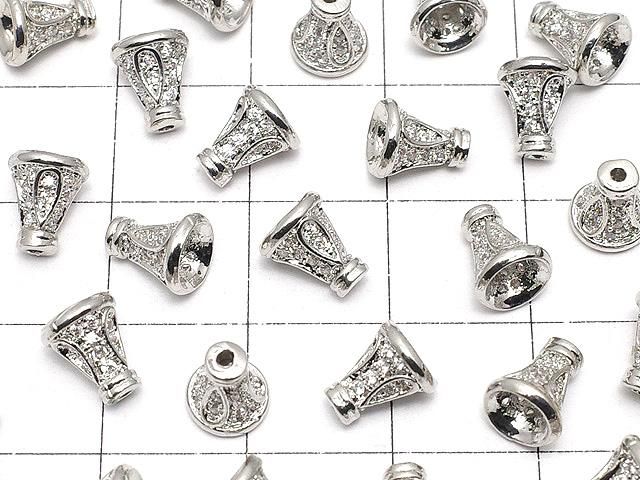 メタルパーツ コーン7×6mm シルバーカラー(CZ付) 2個 サムネイル3