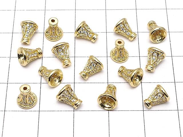 メタルパーツ コーン7×6mm ゴールドカラー(CZ付) 2個 サムネイル4