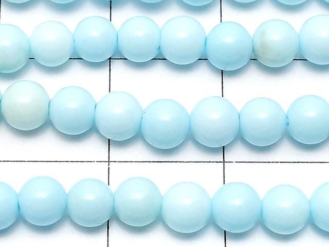 【動画】マグネサイトターコイズ ライトブルーカラー ラウンド4mm 1連(約38cm) サムネイル2
