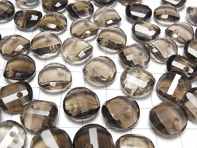 【動画】スモーキークォーツAAA- ツイスト×多面コインカット 【14mm】【16mm】【18mm】 5粒 サムネイル3