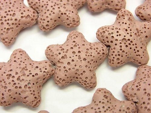 ピンクカラーラバー(溶岩) スター(星)20×20×7mm 1連(約32cm)の画像