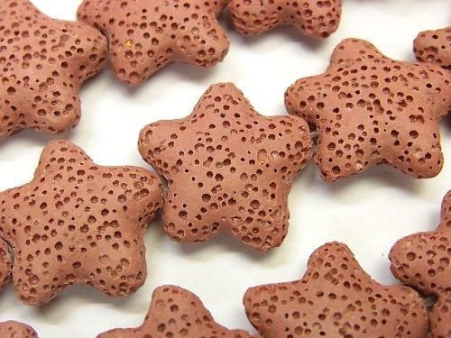 レッドカラーラバー(溶岩) スター(星)20×20×7mm 1連(約32cm)の画像