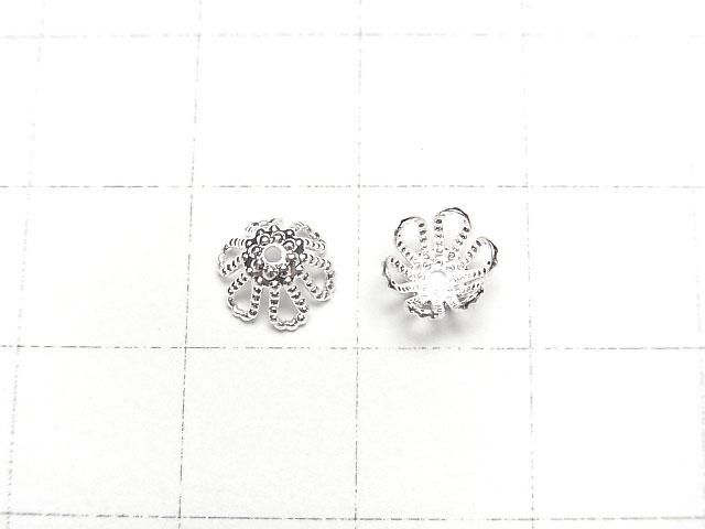 メタルパーツ ビーズキャップ7×7×3.5mm シルバーカラー 10個 サムネイル2