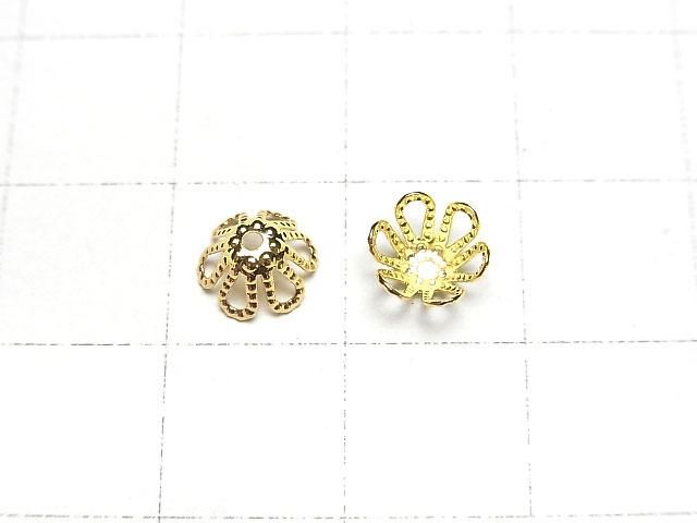 メタルパーツ ビーズキャップ7×7×3.5mm ゴールドカラー 10個 サムネイル2