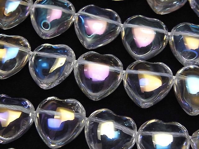 【動画】アクアクリスタル 横穴ハート14×14×7mm 半連/1連(約34cm)の画像