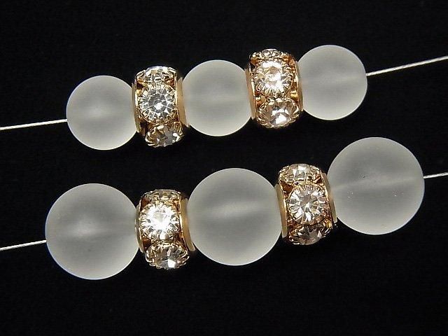 メタルパーツ ロンデル8×8×5mm 【クリア×ゴールド】 10個 サムネイル3