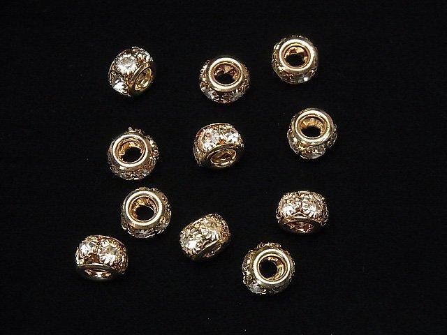 メタルパーツ ロンデル8×8×5mm 【クリア×ゴールド】 10個 サムネイル4
