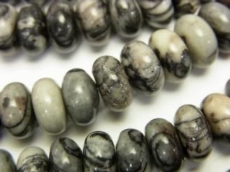 ゼブラジャスパー ロンデル(ボタン)10×10×5mm 1連(約38cm)