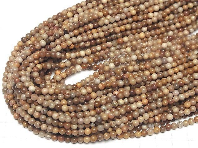 ペトリファイドウッド(珪化石) ラウンド4mm 1連(約36cm) サムネイル4