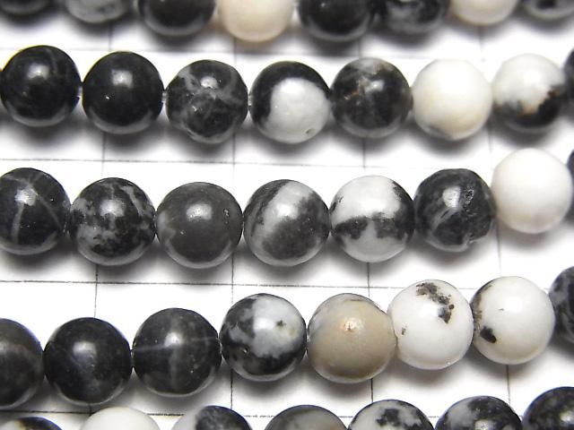 【動画】ゼブラジャスパー ラウンド6mm 1連(約37cm) サムネイル2