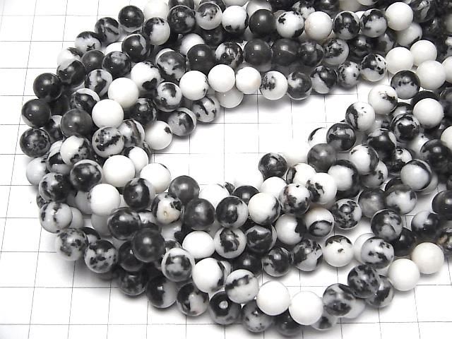 【動画】ゼブラジャスパー ラウンド8.5mm 1連(約36cm) サムネイル4