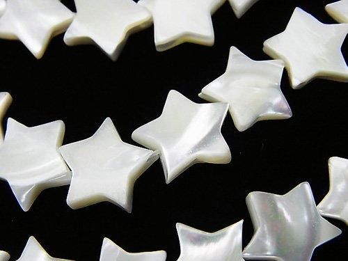 マザーオブパール ホワイト スター 【6mm】【8mm】【10mm】【12mm】 1連(約35cm)の画像