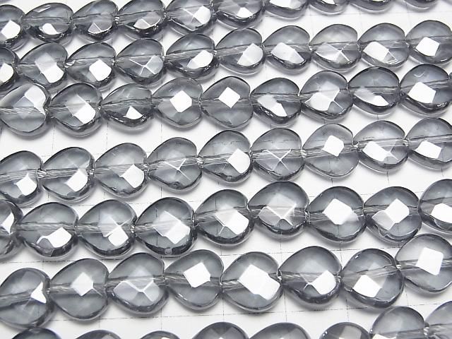 【動画】シルバーフラッシュクリスタル 縦穴ハートカット10×10×5mm 半連/1連(約36cm) サムネイル3