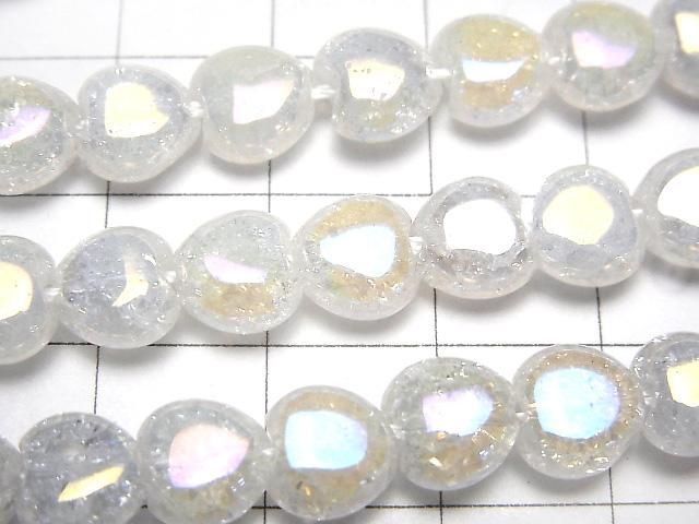 【動画】クラック入りアクアクリスタル 縦穴ハート8×8×5mm 半連/1連(約37cm) サムネイル2