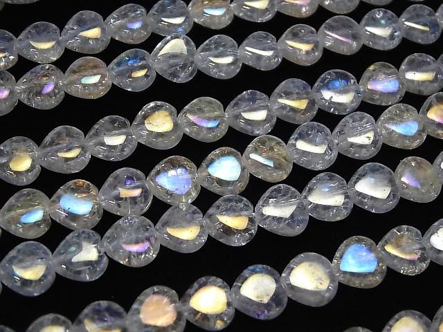 【動画】クラック入りアクアクリスタル 縦穴ハート10×10×6mm 半連/1連(約38cm) サムネイル3
