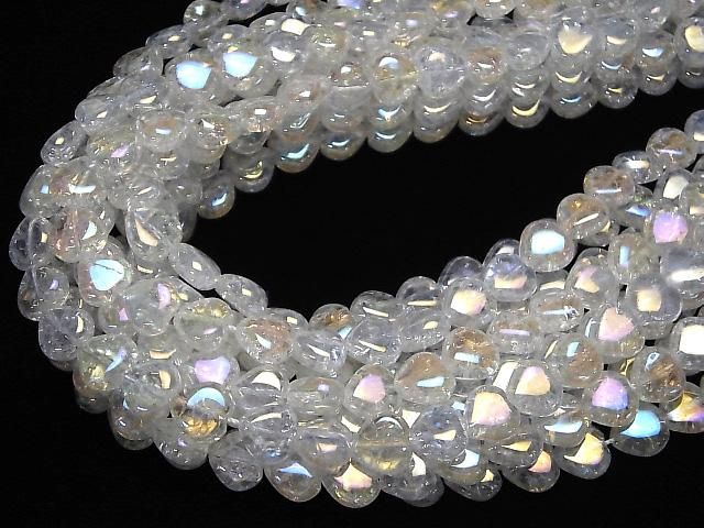 【動画】クラック入りアクアクリスタル 縦穴ハート10×10×6mm 半連/1連(約38cm) サムネイル4