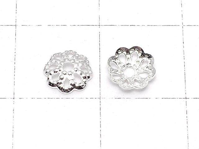 メタルパーツ ビーズキャップ6×6×1.3mm シルバーカラー 10個 サムネイル2