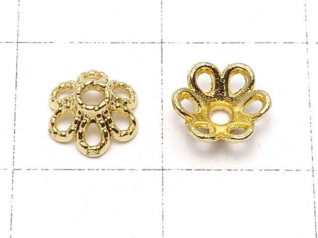 メタルパーツ ビーズキャップ6×6×2mm ゴールドカラー 10個 サムネイル2