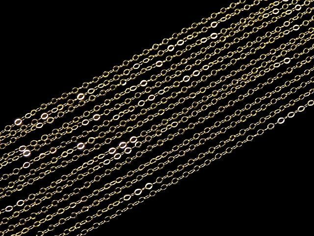 14KGF 平小豆(あずき)チェーン 1.0mm 10センチの画像