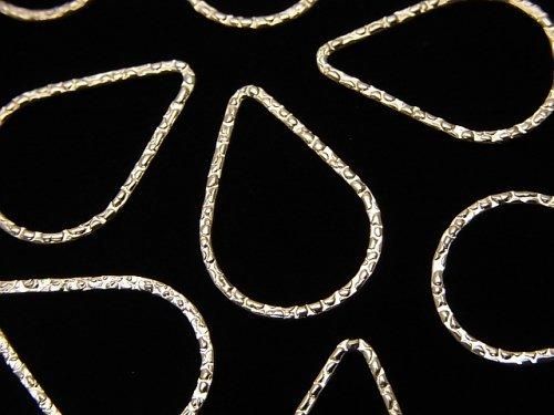 14KGF コンポーネント ティアドロップシェイプ20×14mm 打痕模様入り 1個の画像