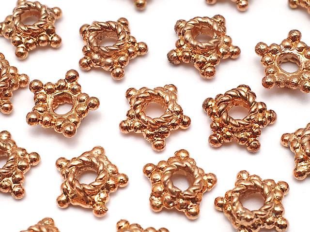 コッパー(銅) ビーズキャップ8×8×4mm 1/4連~1連(約18cm)の画像