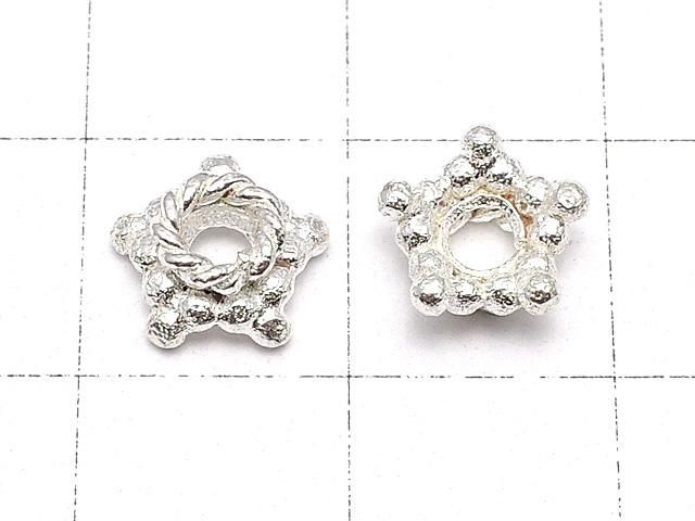 コッパー(銅) ビーズキャップ8×8×4mm シルバーコーティング 1/4連~1連(約18cm) サムネイル2