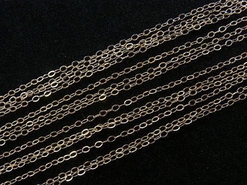 14KGF 平小豆(あずき)チェーン 1.5mm 10センチの画像