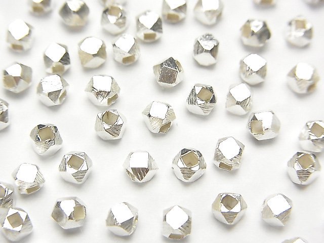 カレンシルバー キューブカット3×3×3mm ホワイトシルバー 5粒 - 天然石