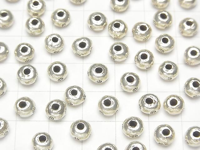 カレンシルバー フラワー模様入りロンデル5.5×5.5×4mm 2粒 サムネイル3
