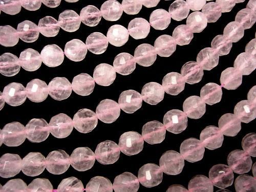 ローズクォーツ 72面ツイストラウンドカットAA++12mm 半連/1連(約36cm) サムネイル3