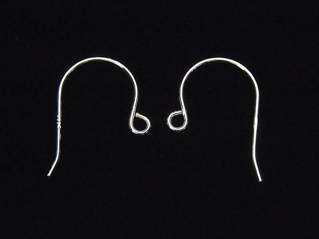 Silver925 ピアスフック16×10mm 生地 2ペアの画像