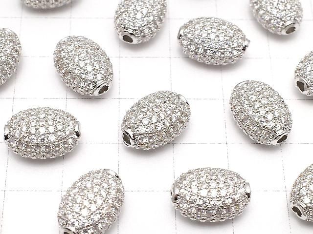 メタルパーツ オーバル14×10mm シルバーカラー(CZ付き) 1個 サムネイル3