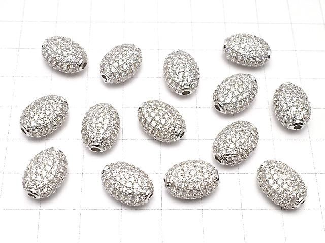 メタルパーツ オーバル14×10mm シルバーカラー(CZ付き) 1個 サムネイル4
