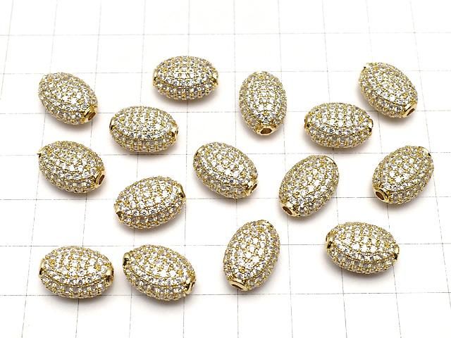メタルパーツ オーバル14×10mm ゴールドカラー(CZ付き) 1個 サムネイル4