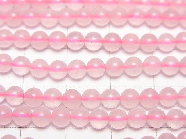【動画】ローズクォーツ ラウンド4.5mm 1連(約37cm) サムネイル2