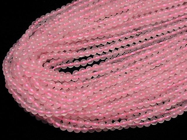 【動画】ローズクォーツ ラウンド4.5mm 1連(約37cm) サムネイル4
