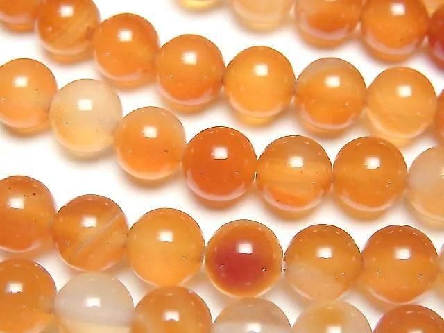 【動画】ミックスカーネリアン ラウンド8mm 1連(約34cm)の画像