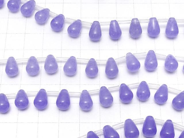 ブルーラベンダージェード ドロップ10×7×7mm 半連/1連(約38cm) サムネイル3
