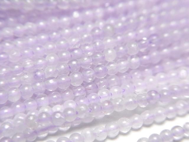 ラベンダーアメジストAA++ ラウンド2mm 1連(約37cm)の画像
